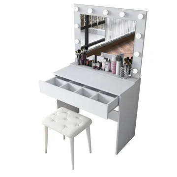 Sminkebord Wallxpert Gala Shelf (90 x 76,8 x 45 cm) Hvit - Hvit - Møbler - Bord - Sminkebord & toalettbord