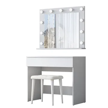 Sminkebord Wallxpert Gala Shelf (90 x 76,8 x 45 cm) Hvit - Hvit - Møbler - Bord - Sminkebord & toalettbord