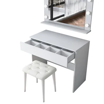 Sminkebord Wallxpert Gala Shelf (90 x 76,8 x 45 cm) Hvit - Hvit - Møbler - Bord - Sminkebord & toalettbord