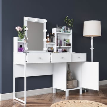 Sminkebord Wallxpert Hyla BJ139 (120 x 136,8 x 40 cm) Hvit - Hvit - Møbler - Bord - Sminkebord & toalettbord
