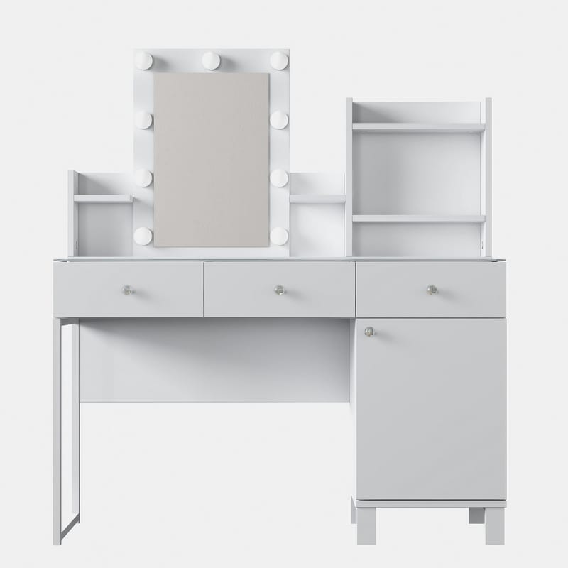 Sminkebord Wallxpert Hyla BJ139 (120 x 136,8 x 40 cm) Hvit - Hvit - Møbler - Bord - Sminkebord & toalettbord