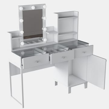 Sminkebord Wallxpert Hyla BJ139 (120 x 136,8 x 40 cm) Hvit - Hvit - Møbler - Bord - Sminkebord & toalettbord