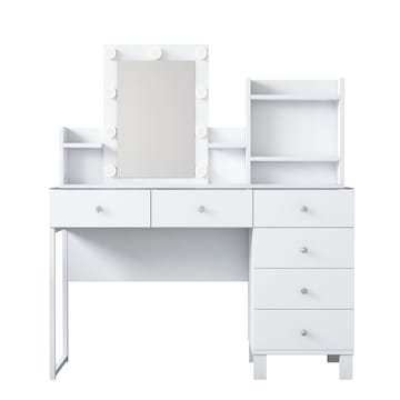 Sminkebord Wallxpert Hyla BJ141 (120 x 136,8 x 40 cm) Hvit - Hvit - Møbler - Bord - Sminkebord & toalettbord