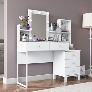 Sminkebord Wallxpert Hyla BJ153 (120 x 136,8 x 40 cm) Hvit - Hvit - Møbler - Bord - Sminkebord & toalettbord