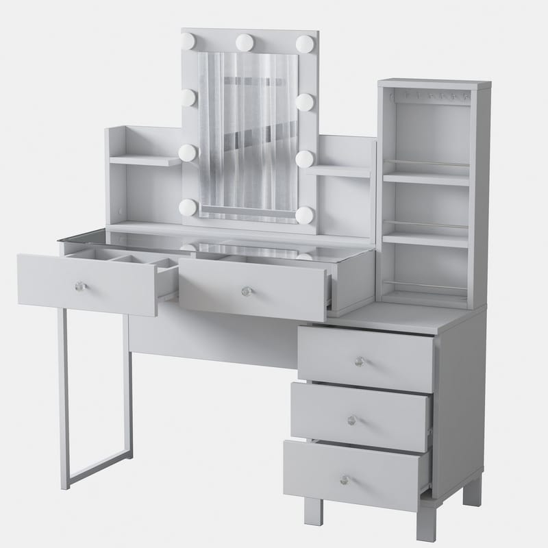 Sminkebord Wallxpert Hyla BJ153 (120 x 136,8 x 40 cm) Hvit - Hvit - Møbler - Bord - Sminkebord & toalettbord