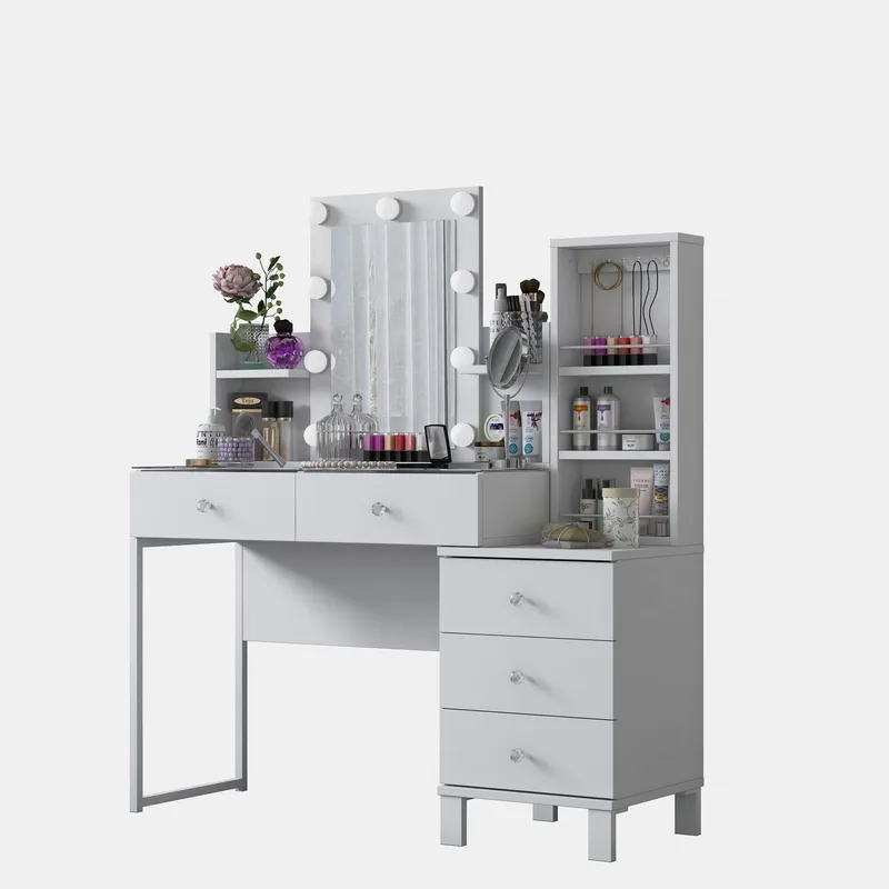 Sminkebord Wallxpert Hyla BJ153 (120 x 136,8 x 40 cm) Hvit, Hvit