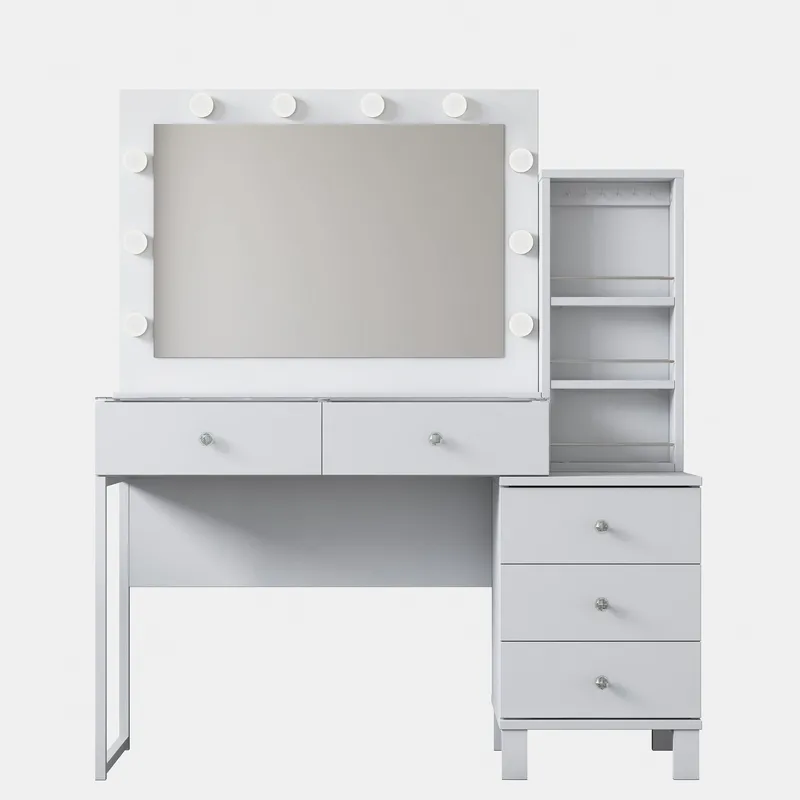 Sminkebord Wallxpert Isla-hylle BJ151 (120 x 141,8 x 40 cm) hvit, Hvit