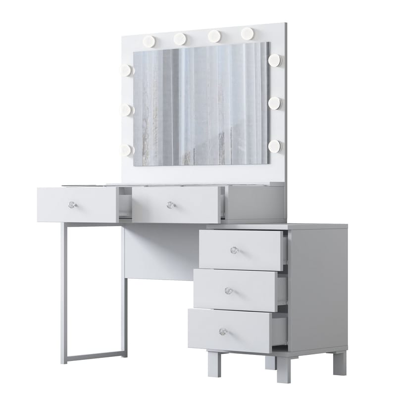 Sminkebord Wallxpert Isla Shelf BJ150 (120 x 141,8 x 40 cm) hvit - Hvit - Møbler - Bord - Sminkebord & toalettbord