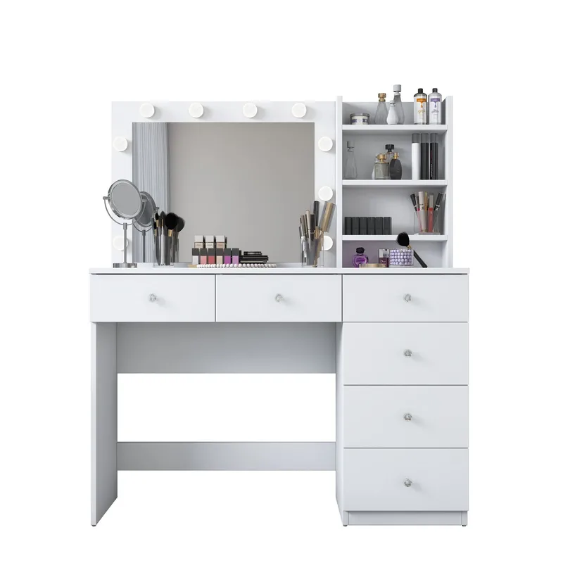 Sminkebord Wallxpert Juna BJ127 (110 x 141,8 x 40 cm) hvit, Hvit
