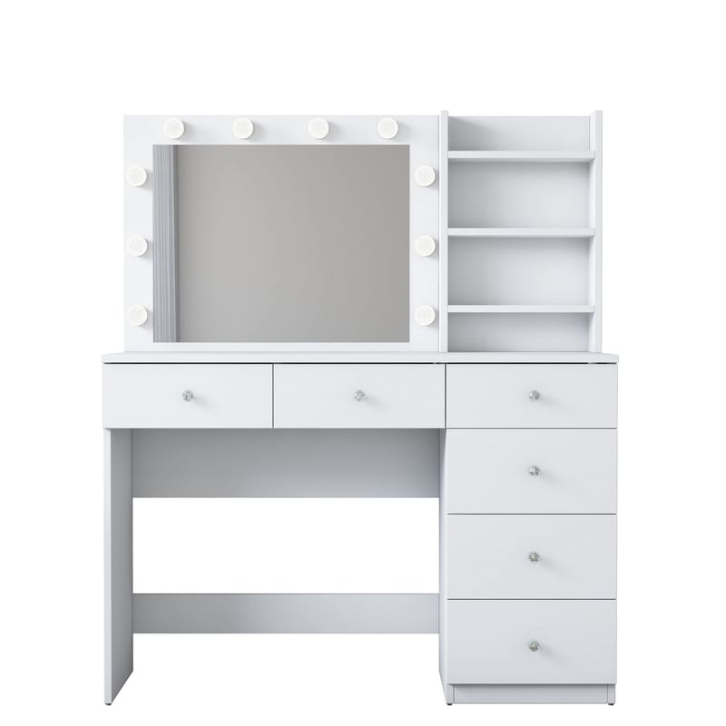 Sminkebord Wallxpert Juna BJ127 (110 x 141,8 x 40 cm) hvit - Hvit - Møbler - Bord - Sminkebord & toalettbord