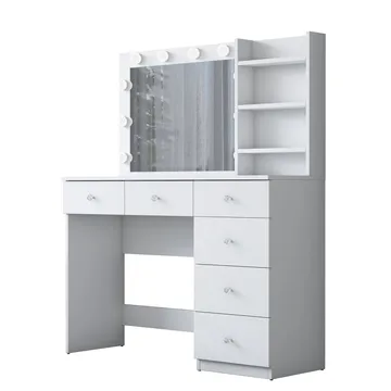 Sminkebord Wallxpert Juna BJ127 (110 x 141,8 x 40 cm) hvit - Hvit - Møbler - Bord - Sminkebord & toalettbord