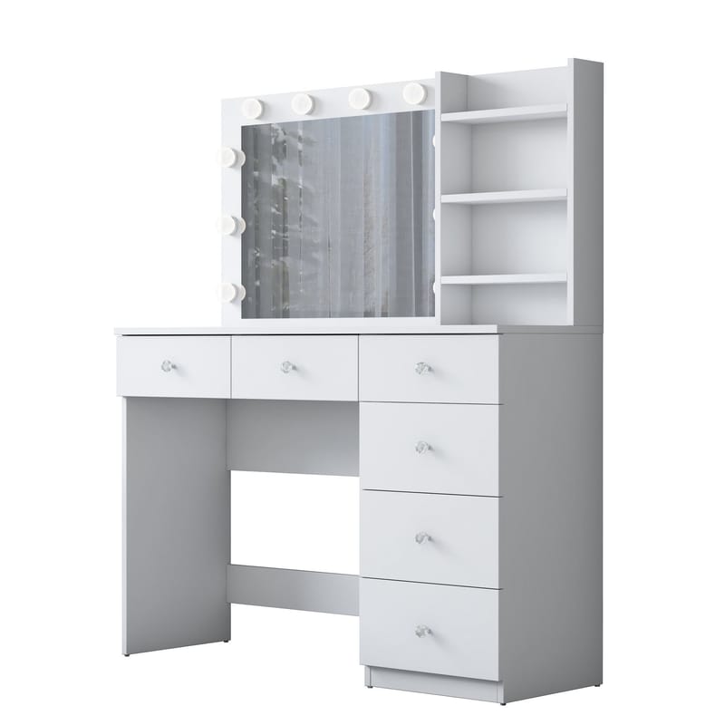 Sminkebord Wallxpert Juna BJ127 (110 x 141,8 x 40 cm) hvit - Hvit - Møbler - Bord - Sminkebord & toalettbord