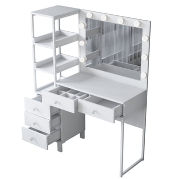Sminkebord Wallxpert Juna BJ128 (110 x 141,8 x 40 cm) Hvit - Hvit - Møbler - Bord - Sminkebord & toalettbord