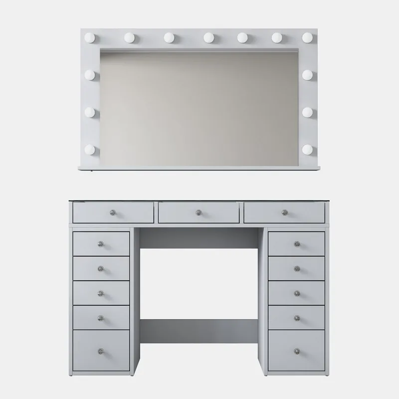 Sminkebord Wallxpert Kira hylle BJ195 (120 x 79,8 x 44,5 cm) Hvit, Hvit