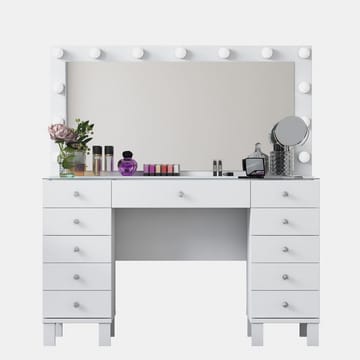 Sminkebord Wallxpert Mira Shelf BJ137 (120 x 133,6 x 40 cm) Hvit - Hvit - Møbler - Bord - Sminkebord & toalettbord