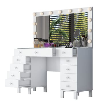 Sminkebord Wallxpert Nyra (120 x 73,6 x 40 cm) Hvit - Hvit - Møbler - Bord - Sminkebord & toalettbord