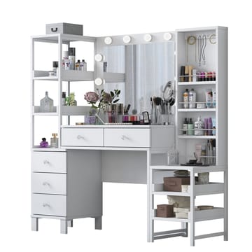Sminkebord Wallxpert Oren (145 x 141,8 x 40 cm) Hvit - Hvit - Møbler - Bord - Sminkebord & toalettbord