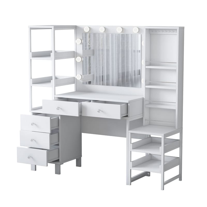 Sminkebord Wallxpert Oren (145 x 141,8 x 40 cm) Hvit - Hvit - Møbler - Bord - Sminkebord & toalettbord