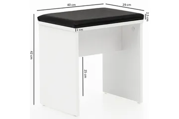 Sminkebord Wohnling Lagring for Osmetisk hvit med speilkrakk klassisk moderne - Møbler - Bord - Sminkebord & toalettbord