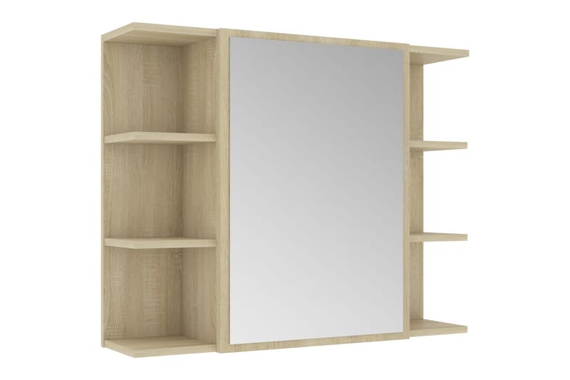 Speilskap til baderom sonoma eik 80x20,5x64 cm sponplate - Brun - Sminkebord & toalettbord