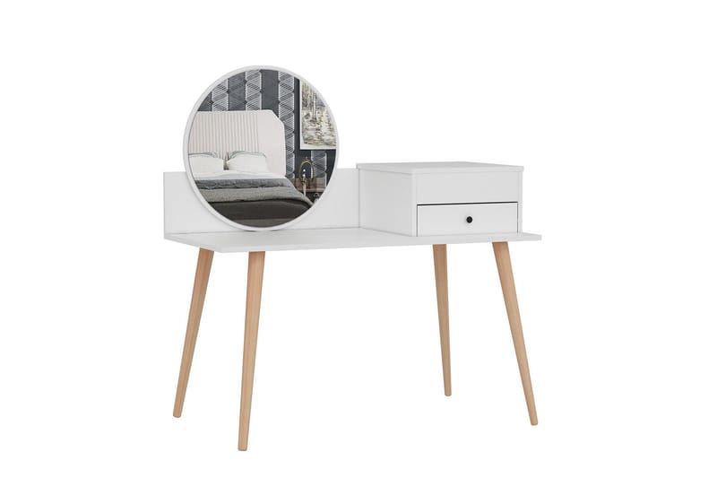 Straat Sminkebord 120x96 cm Hvit, Hanah Home