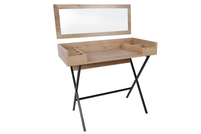 Timiza Sminkebord 100 cm - Valnøtt / Svart - Møbler - Bord - Sminkebord & toalettbord