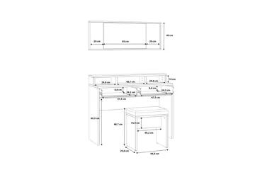 Vergina Sminkebord 110 cm - Brun/Svart - Møbler - Bord - Sminkebord & toalettbord