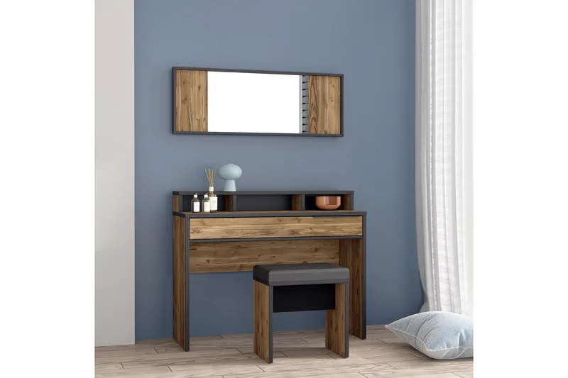 Vergina Sminkebord 110 cm - Brun/Svart - Møbler - Bord - Sminkebord & toalettbord