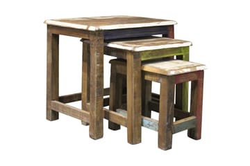 Adaja Stablebart Rektangulært Settbord Sofabord 48 cm i Tre - Flerfarget - Møbler - Bord - Sofabord & salongbord
