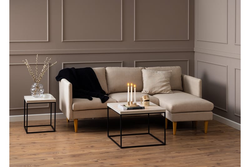 Sofabord Adisan 60x60 cm - Beige - Sofabord & salongbord