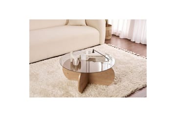 Sofabord Aeris 75 cm med Glassplate - Safireik / Fume - Møbler - Bord - Sofabord & salongbord