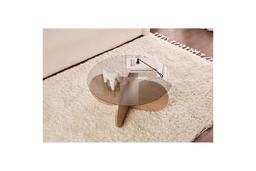 Sofabord Aeris 75 cm med Glassplate - Safireik / Fume - Møbler - Bord - Sofabord & salongbord