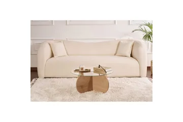 Sofabord Aeris 75 cm med Glassplate - Safireik / Transparent - Møbler - Bord - Sofabord & salongbord