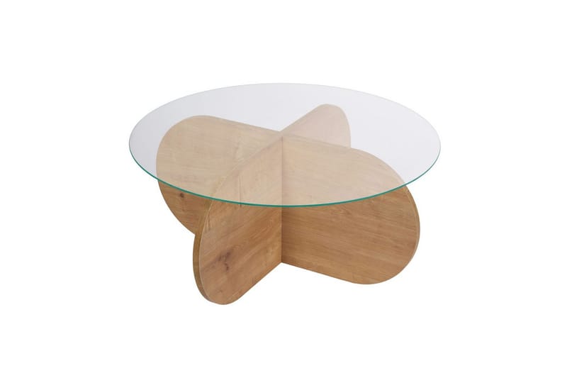 Sofabord Aeris 75 cm med Glassplate - Safireik / Transparent - Møbler - Bord - Sofabord & salongbord