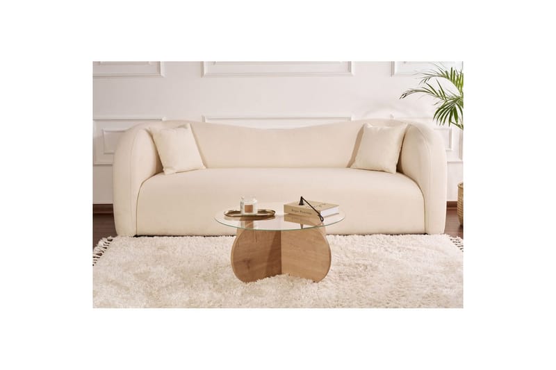 Sofabord Aeris 75 cm med Glassplate - Safireik / Transparent - Møbler - Bord - Sofabord & salongbord