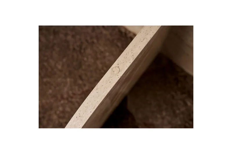 Sofabord Aeris 75 cm med Glassplate - Travertin / Transparent - Møbler - Bord - Sofabord & salongbord