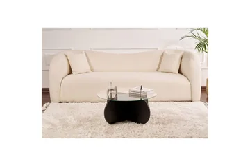 Sofabord Aeris 75 cm med Glassplate - Tre Svart / Røykfarget - Møbler - Bord - Sofabord & salongbord