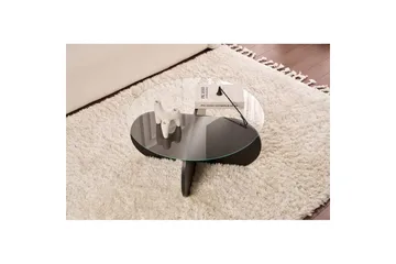 Sofabord Aeris 75 cm med Glassplate - Tre Svart / Røykfarget - Møbler - Bord - Sofabord & salongbord