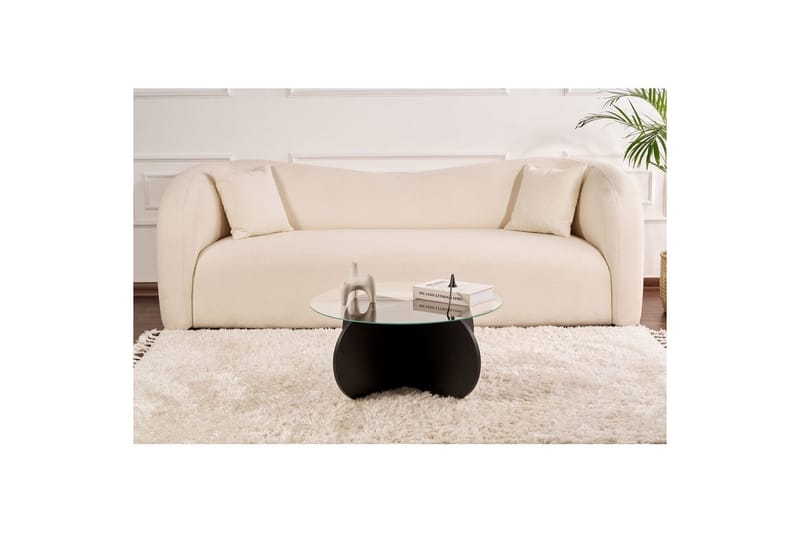 Sofabord Aeris 75 cm med Glassplate - Tre Svart / Røykfarget - Møbler - Bord - Sofabord & salongbord