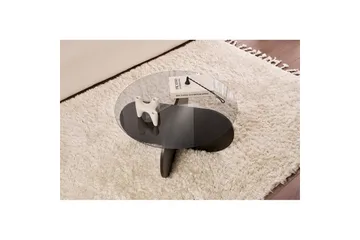 Sofabord Aeris 75 cm med Glassplate - Tre Svart / Transparent - Møbler - Bord - Sofabord & salongbord