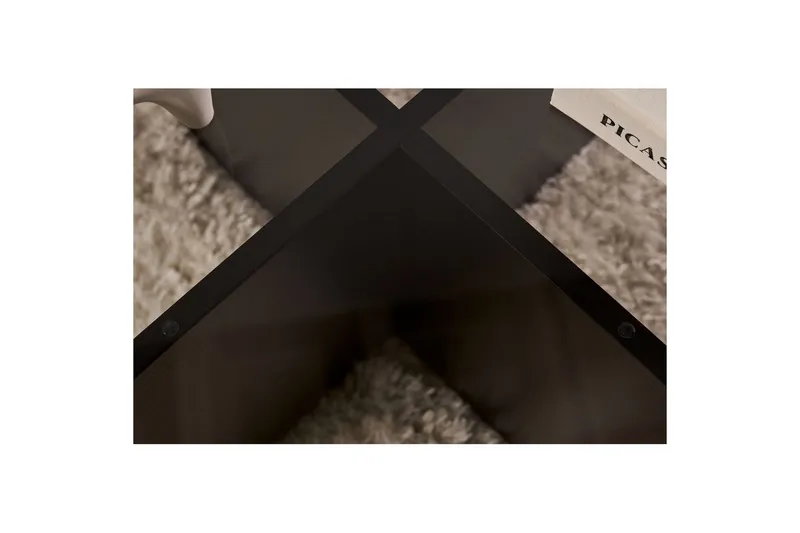 Sofabord Aeris 75 cm med Glassplate - Tre Svart / Transparent - Møbler - Bord - Sofabord & salongbord