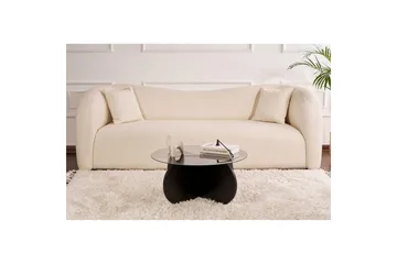 Sofabord Aeris 75 cm med Glassplate - Tre Svart / Transparent - Møbler - Bord - Sofabord & salongbord