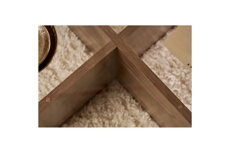 Sofabord Aeris 75 cm med Glassplate - Valnøtt / Transparent - Møbler - Bord - Sofabord & salongbord