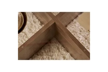 Sofabord Aeris 75 cm med Glassplate - Valnøtt / Transparent - Møbler - Bord - Sofabord & salongbord