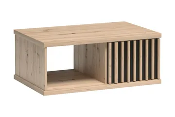 Aldbrough Sofabord 90 cm med Oppbevaring Hylle + Skuff - Tre/Svart - Møbler - Bord - Sofabord & salongbord