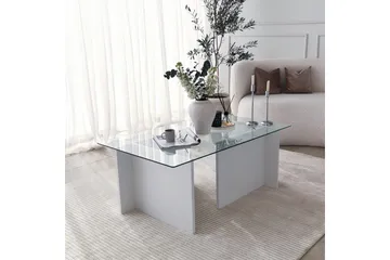 Almasi Sofabord 105x40x105 cm - Hvit - Møbler - Bord - Sofabord & salongbord