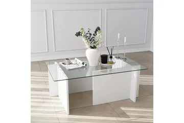 Almasi Sofabord 105x40x105 cm - Hvit - Møbler - Bord - Sofabord & salongbord