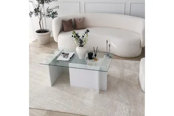 Almasi Sofabord 105x40x105 cm - Hvit - Møbler - Bord - Sofabord & salongbord