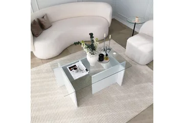 Almasi Sofabord 105x40x105 cm - Hvit - Møbler - Bord - Sofabord & salongbord