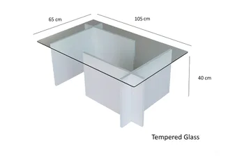 Almasi Sofabord 105x40x105 cm - Hvit - Møbler - Bord - Sofabord & salongbord